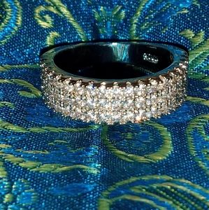 925 sterling silver and white zircon ring